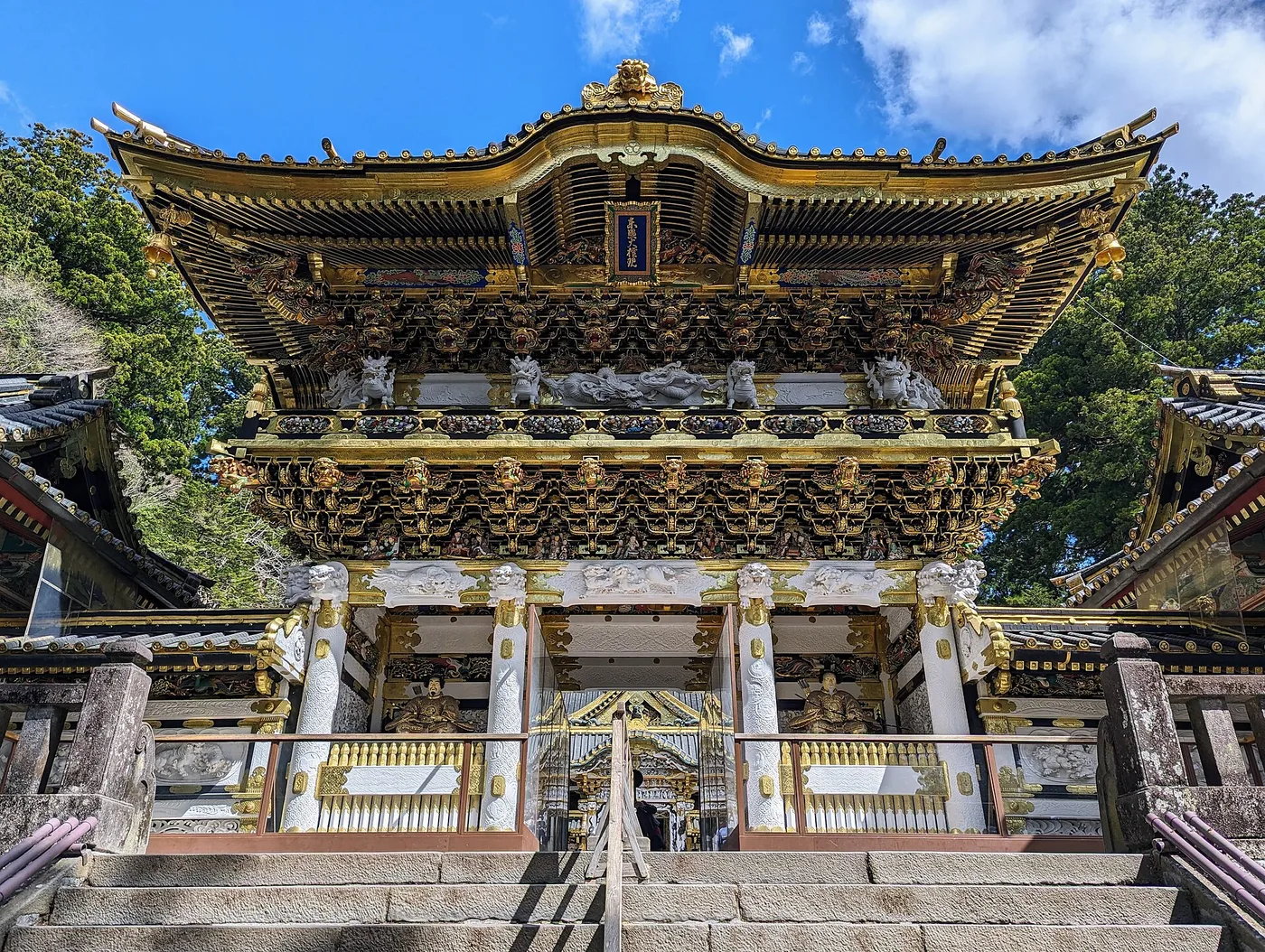 The Yōmeimon gate at Nikkō Tōshōgū, gilded and densely carved