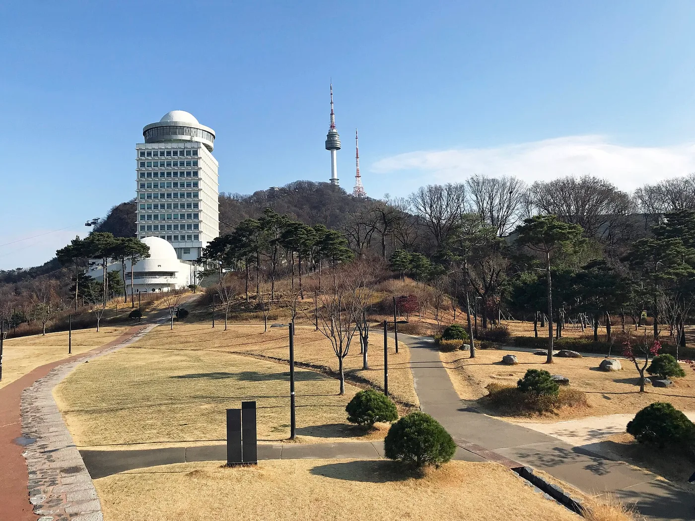 N Seoul Tower atop Namsan, above Namsan Park